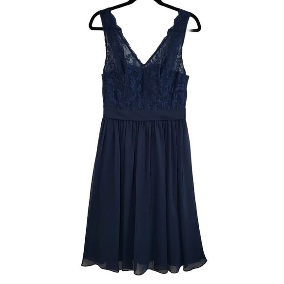Azazie Cierra Dark Navy Dress - Custom Size A8 - Picture 1 of 7